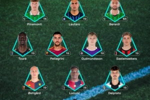 意甲官方第11輪最佳陣：勞塔羅、薩56領(lǐng)銜，佩萊格里尼在列